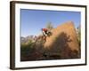 Mountain Biker on Natural Wall Ride, Rockville, Utah, USA-Chuck Haney-Framed Photographic Print