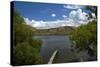 Mountain Bikers on Lake Hayes Circuit, Otago, New Zealand-David Wall-Stretched Canvas