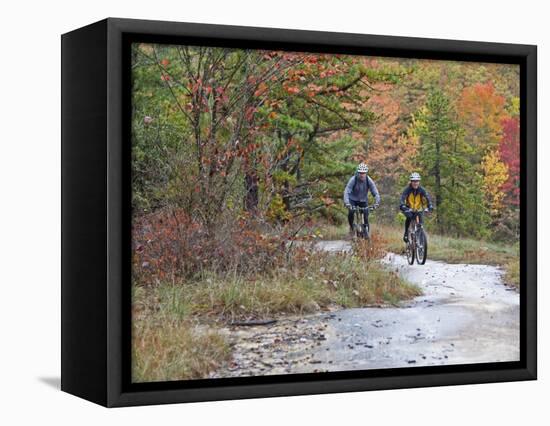 Mountain Bikers on the Slickrock of Dupont State Forest in North Carolina, USA-Chuck Haney-Framed Stretched Canvas