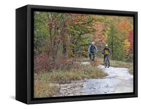 Mountain Bikers on the Slickrock of Dupont State Forest in North Carolina, USA-Chuck Haney-Framed Stretched Canvas