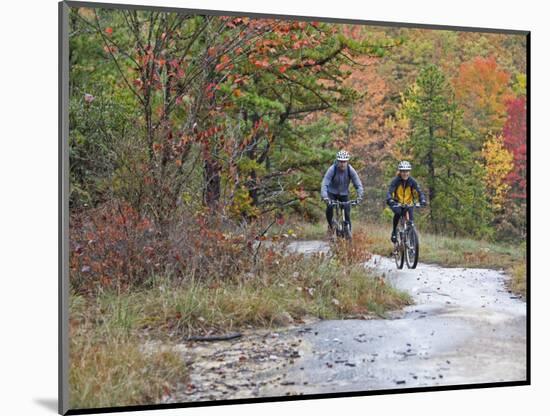 Mountain Bikers on the Slickrock of Dupont State Forest in North Carolina, USA-Chuck Haney-Mounted Photographic Print