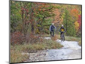 Mountain Bikers on the Slickrock of Dupont State Forest in North Carolina, USA-Chuck Haney-Mounted Photographic Print