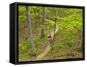 Mountain Biking at Brown County State Park in Indiana, Usa-Chuck Haney-Framed Stretched Canvas