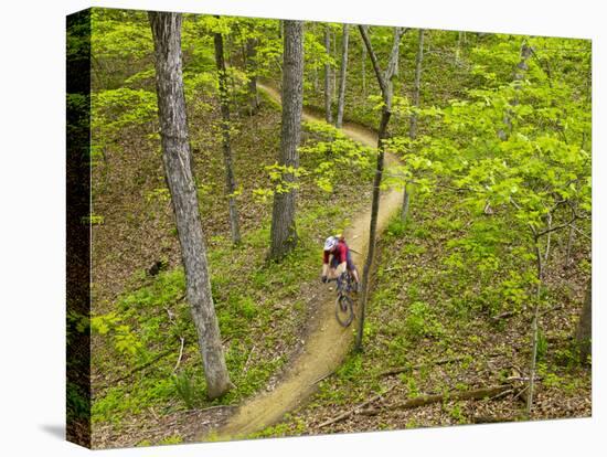 Mountain Biking at Brown County State Park in Indiana, Usa-Chuck Haney-Stretched Canvas