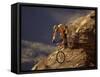 Mountain Biking Downhill-null-Framed Stretched Canvas