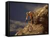 Mountain Biking Downhill-null-Framed Stretched Canvas