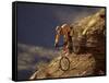 Mountain Biking Downhill-null-Framed Stretched Canvas