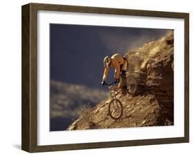 Mountain Biking Downhill-null-Framed Photographic Print