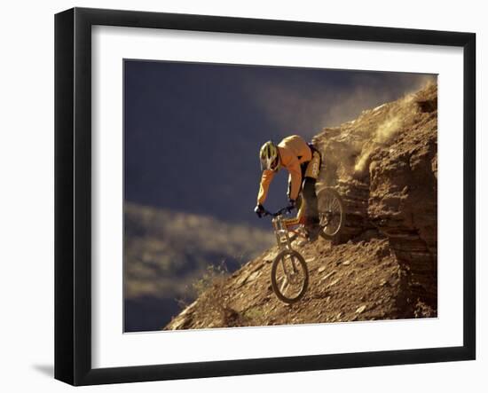 Mountain Biking Downhill-null-Framed Photographic Print