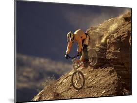 Mountain Biking Downhill-null-Mounted Photographic Print