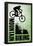 Mountain Biking Green Sports-null-Framed Poster