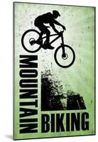 Mountain Biking Green Sports-null-Mounted Poster