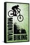 Mountain Biking Green Sports-null-Framed Stretched Canvas