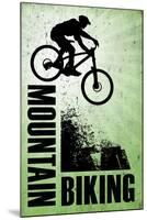 Mountain Biking Green Sports-null-Mounted Poster