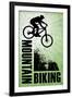 Mountain Biking - Green Sports-null-Framed Art Print
