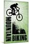 Mountain Biking - Green Sports-null-Mounted Art Print