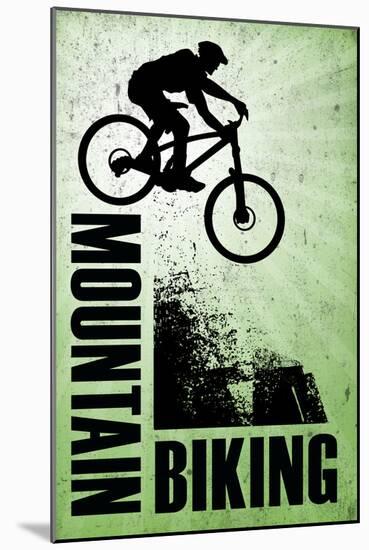 Mountain Biking Green Sports-null-Mounted Poster