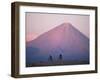 Mountain Biking in Atacama Desert Against a Backdrop of Perfect Cone of Volcan Licancabur 5916 M-John Warburton-lee-Framed Photographic Print