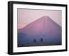 Mountain Biking in Atacama Desert Against a Backdrop of Perfect Cone of Volcan Licancabur 5916 M-John Warburton-lee-Framed Photographic Print