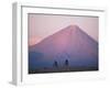 Mountain Biking in Atacama Desert Against a Backdrop of Perfect Cone of Volcan Licancabur 5916 M-John Warburton-lee-Framed Photographic Print