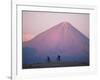 Mountain Biking in Atacama Desert Against a Backdrop of Perfect Cone of Volcan Licancabur 5916 M-John Warburton-lee-Framed Photographic Print