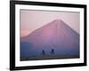 Mountain Biking in Atacama Desert Against a Backdrop of Perfect Cone of Volcan Licancabur 5916 M-John Warburton-lee-Framed Photographic Print