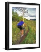 Mountain Biking in the Highwood Mountains, Montana-Chuck Haney-Framed Photographic Print