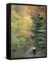 Mountain Biking on Old Logging Road of Rice Hill, Green Mountains, Vermont, USA-Jerry & Marcy Monkman-Framed Stretched Canvas