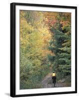 Mountain Biking on Old Logging Road of Rice Hill, Green Mountains, Vermont, USA-Jerry & Marcy Monkman-Framed Premium Photographic Print