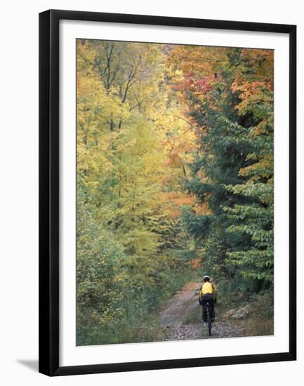 Mountain Biking on Old Logging Road of Rice Hill, Green Mountains, Vermont, USA-Jerry & Marcy Monkman-Framed Premium Photographic Print