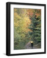 Mountain Biking on Old Logging Road of Rice Hill, Green Mountains, Vermont, USA-Jerry & Marcy Monkman-Framed Photographic Print