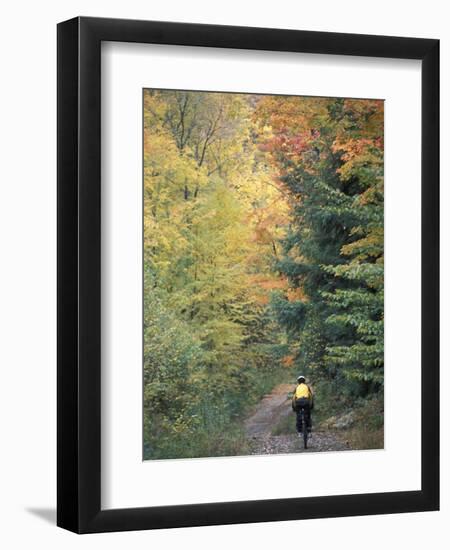 Mountain Biking on Old Logging Road of Rice Hill, Green Mountains, Vermont, USA-Jerry & Marcy Monkman-Framed Premium Photographic Print