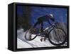 Mountain Biking on Snow-null-Framed Stretched Canvas