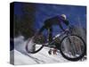 Mountain Biking on Snow-null-Stretched Canvas