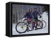 Mountain Biking on Snow-null-Framed Stretched Canvas