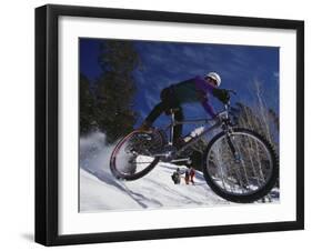 Mountain Biking on Snow-null-Framed Photographic Print