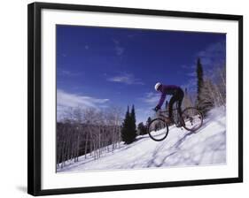 Mountain Biking on Snow-null-Framed Photographic Print