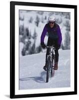 Mountain Biking on Snow-null-Framed Photographic Print