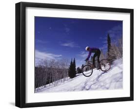 Mountain Biking on Snow-null-Framed Photographic Print