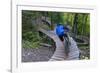 Mountain biking on the Over the Edge Trail, Copper Harbor, Michigan-Chuck Haney-Framed Photographic Print