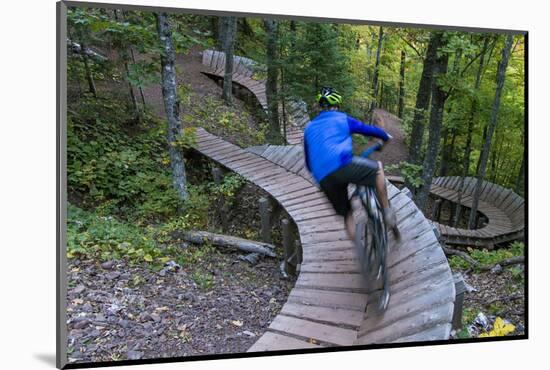 Mountain biking on the Over the Edge Trail, Copper Harbor, Michigan-Chuck Haney-Mounted Photographic Print