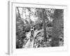 Mountain biking on the Stairway to Heaven Trail in Copper Harbor, Michigan, USA-Chuck Haney-Framed Photographic Print