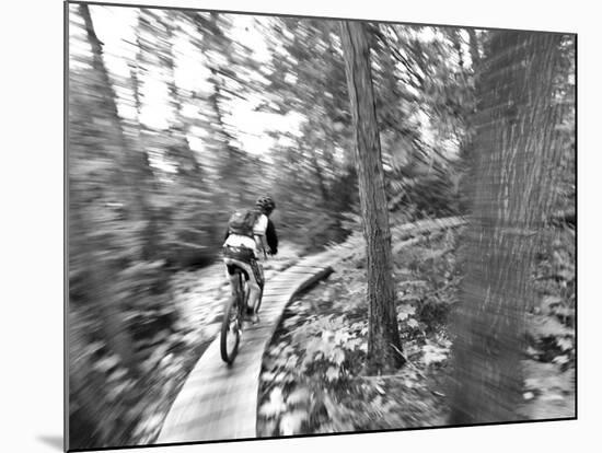 Mountain biking on the Stairway to Heaven Trail in Copper Harbor, Michigan, USA-Chuck Haney-Mounted Photographic Print