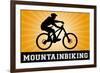 Mountain Biking Orange Sports-null-Framed Art Print