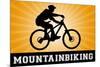 Mountain Biking Orange Sports-null-Mounted Art Print