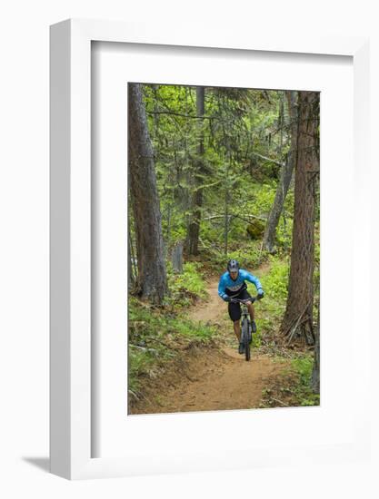 Mountain Biking the Whitefish Trail Near Whitefish, Montana, USA-Chuck Haney-Framed Photographic Print