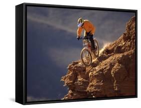 Mountain Biking-null-Framed Stretched Canvas