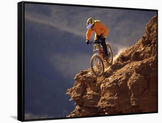 Mountain Biking-null-Framed Stretched Canvas