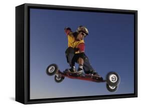 Mountain Boarder in Action, Colorado Springs, Colorado, USA-null-Framed Stretched Canvas