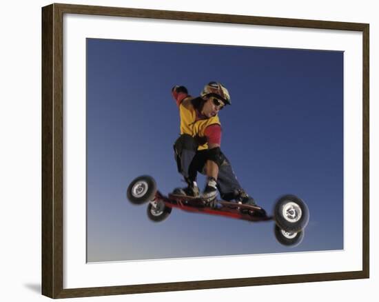 Mountain Boarder in Action, Colorado Springs, Colorado, USA-null-Framed Photographic Print